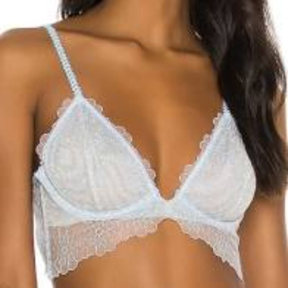 Free People Pale Blue Lace Triangle Bralette